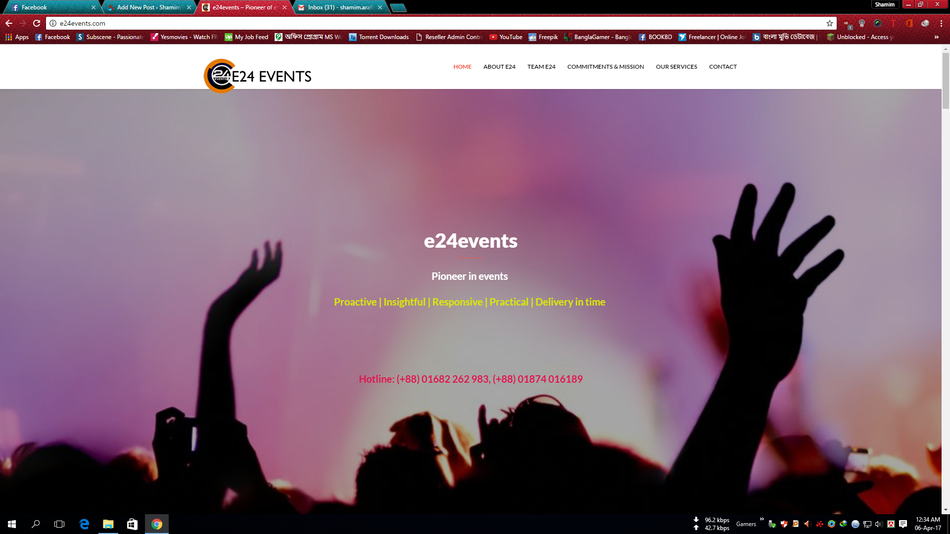 e24events.com | Event Management Website | 2017